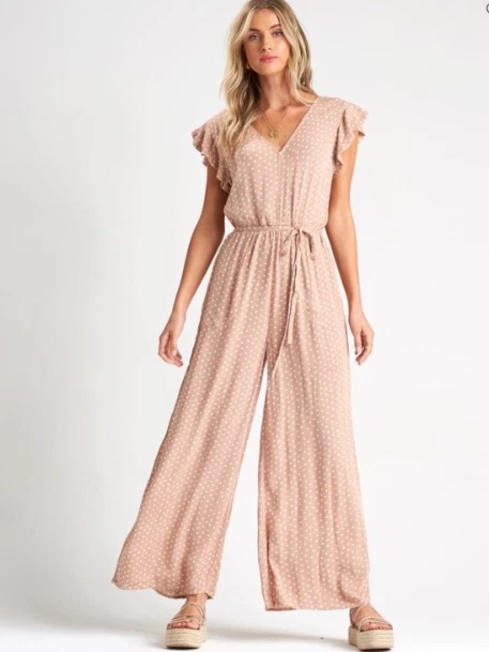 Billabong Hearts Game Polka Dot Jumpsuit, S